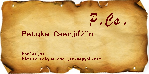 Petyka Cserjén névjegykártya